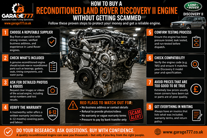 Reconditioned Land Rover Discovery II engine